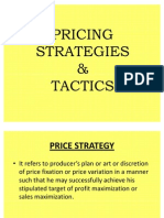 Pricing Strategies & Tactics