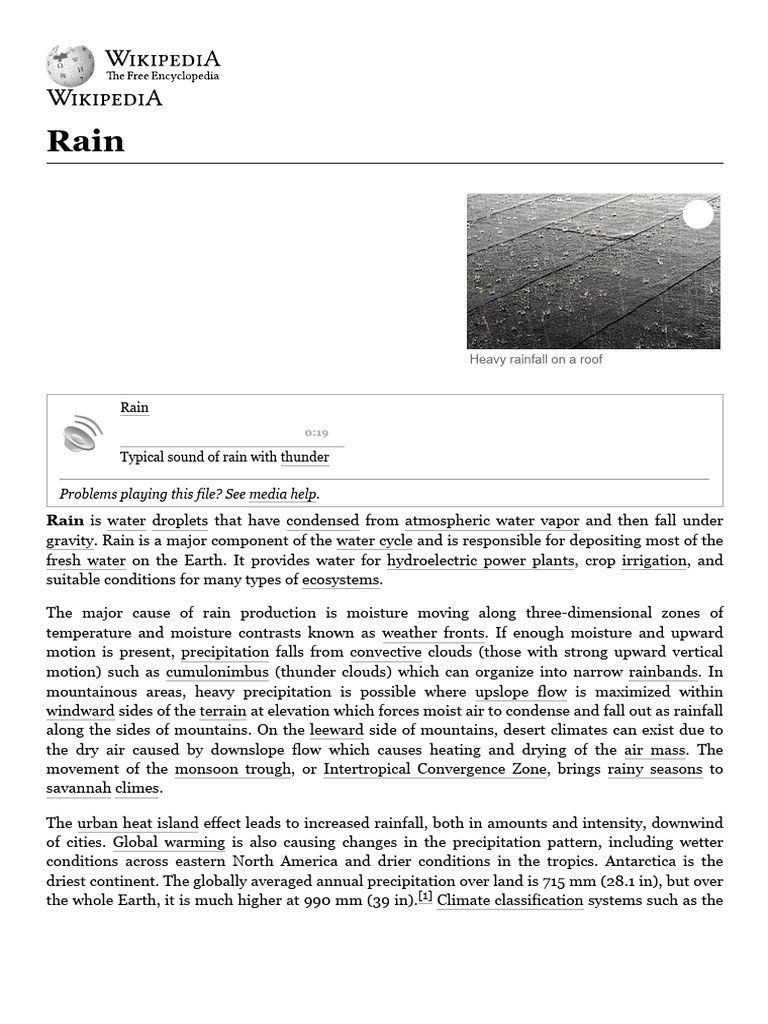 Understanding Rain: Formation and Impact | PDF | Rain | Precipitation