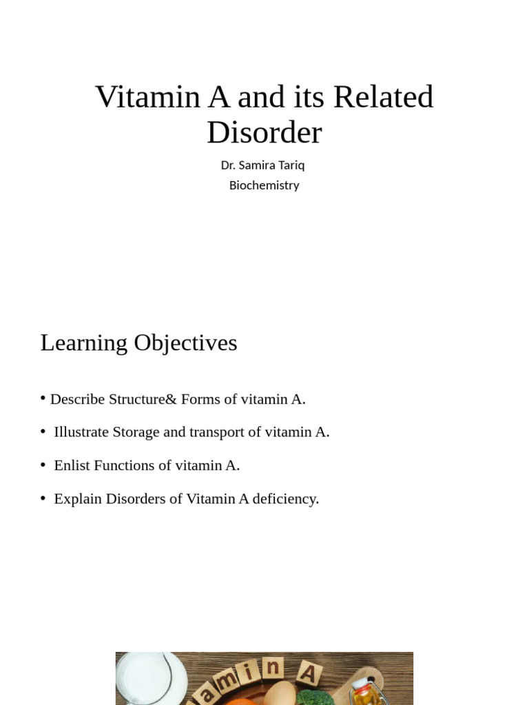 Vitamin A: Functions, Sources, and Disorders | PDF | Vitamin A | Retinal