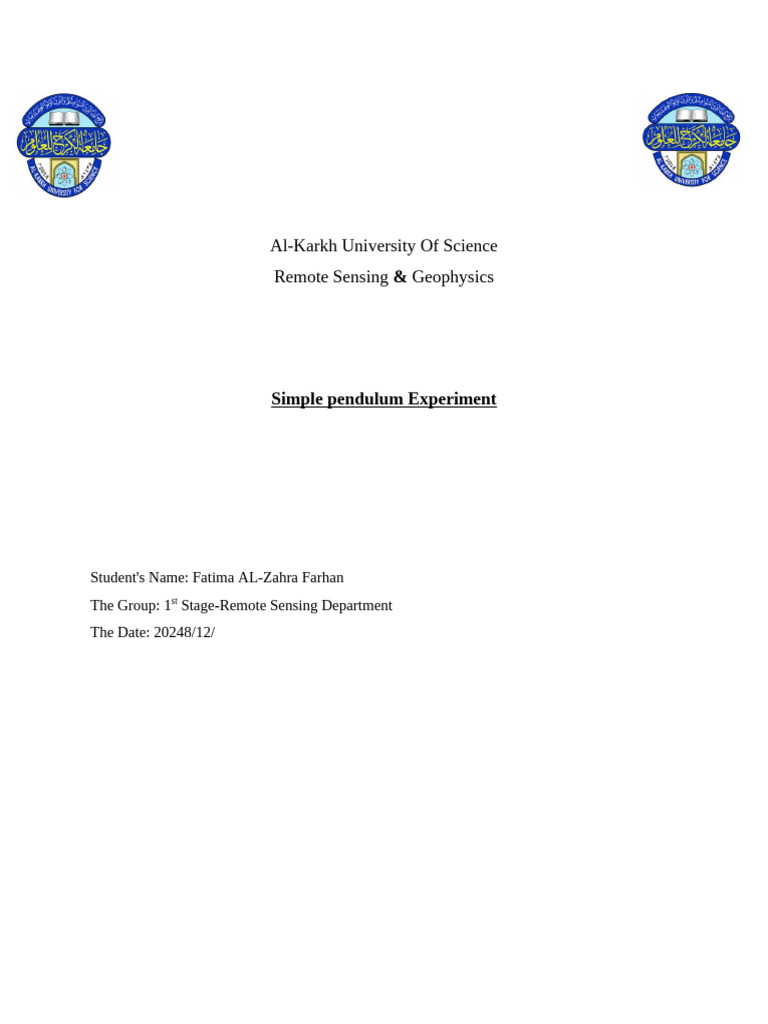 Simple Pendulum Experiment Report | PDF | Pendulum | Observational Error