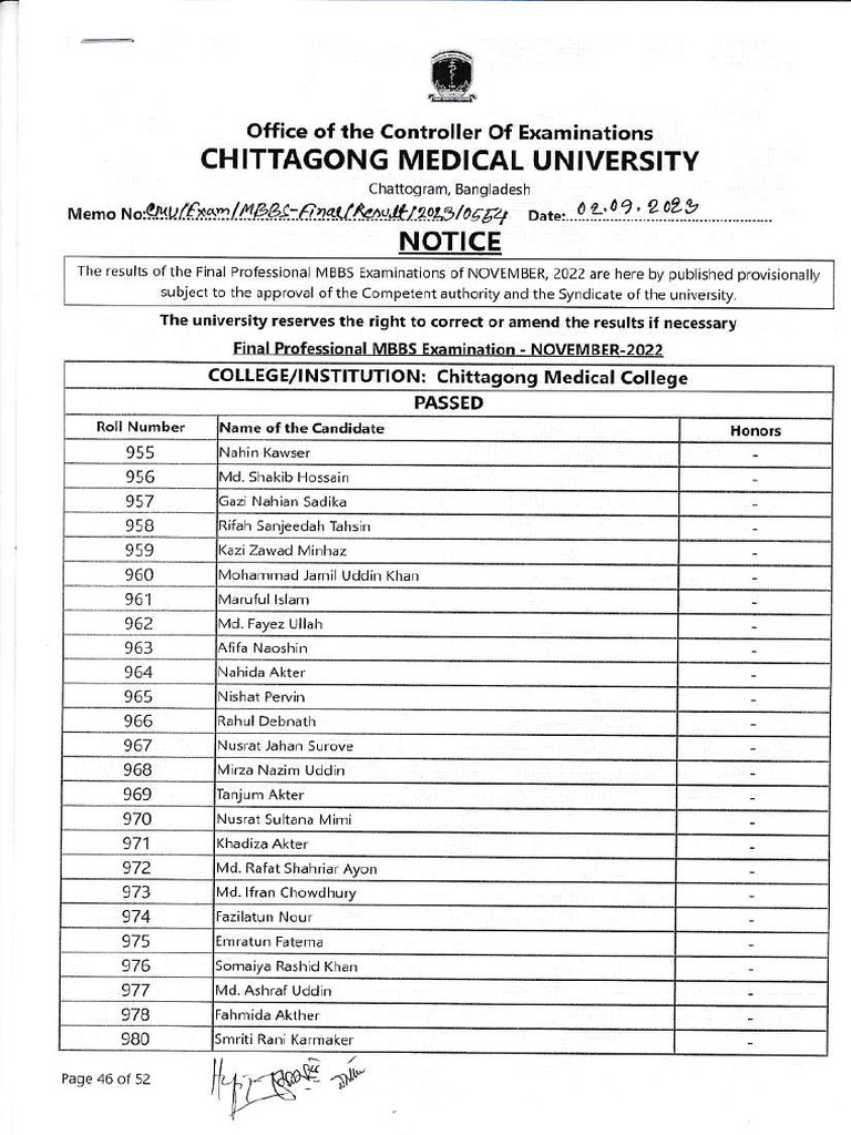 Chittagong Medical: Ofthe | PDF | Medical Education | Universities And ...