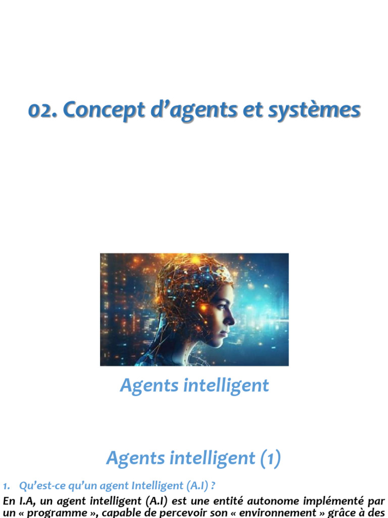 Agents intelligents en intelligence artificielle | PDF | Cognition ...