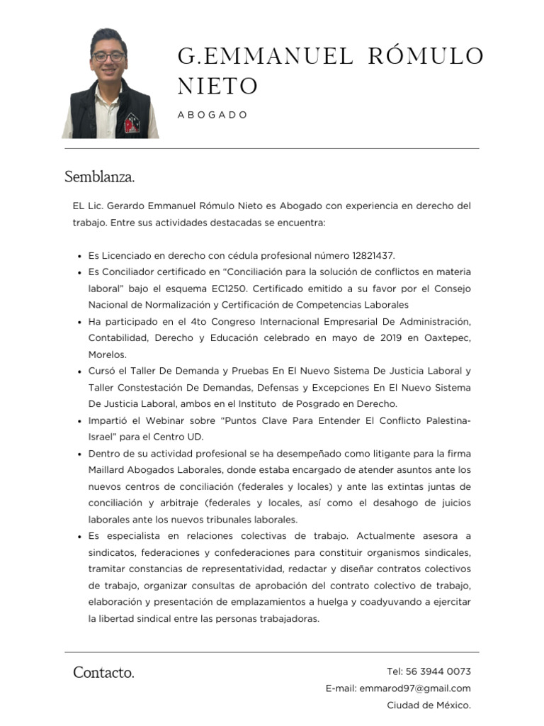 Experto en Derecho Laboral y Conciliación | PDF