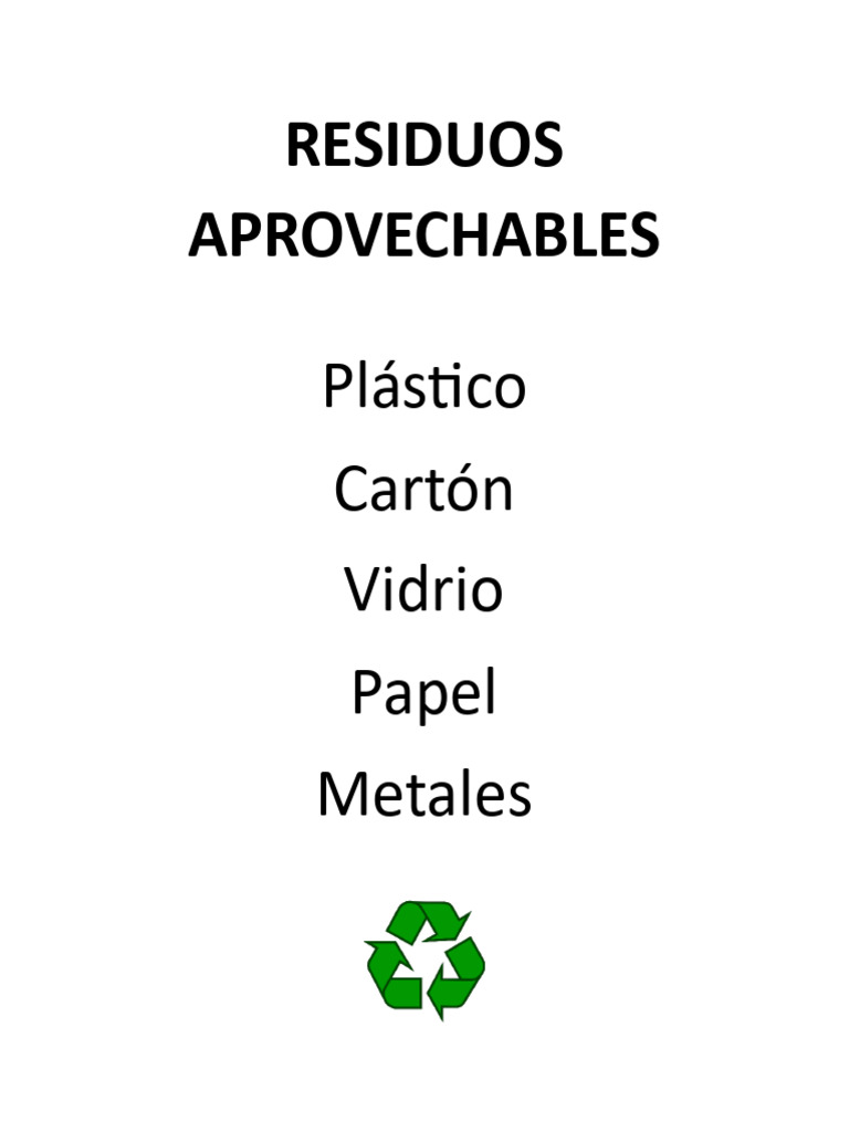Rótulos Residuos Aprovechables | PDF