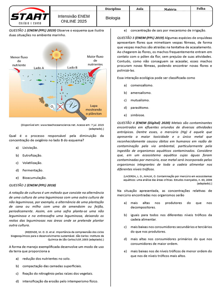 Intensivão ENEM 2025: Biologia e Questões | PDF | Alelo | Genótipo