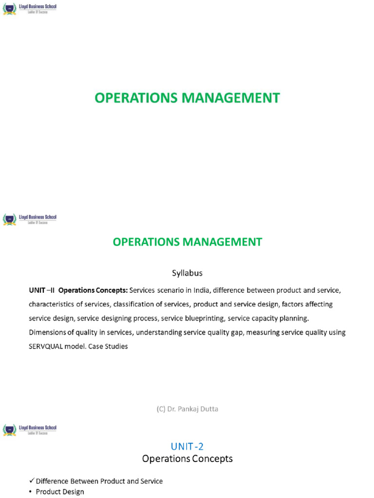 AKTU Operation Management - UNIT - 2 - NOTES | PDF