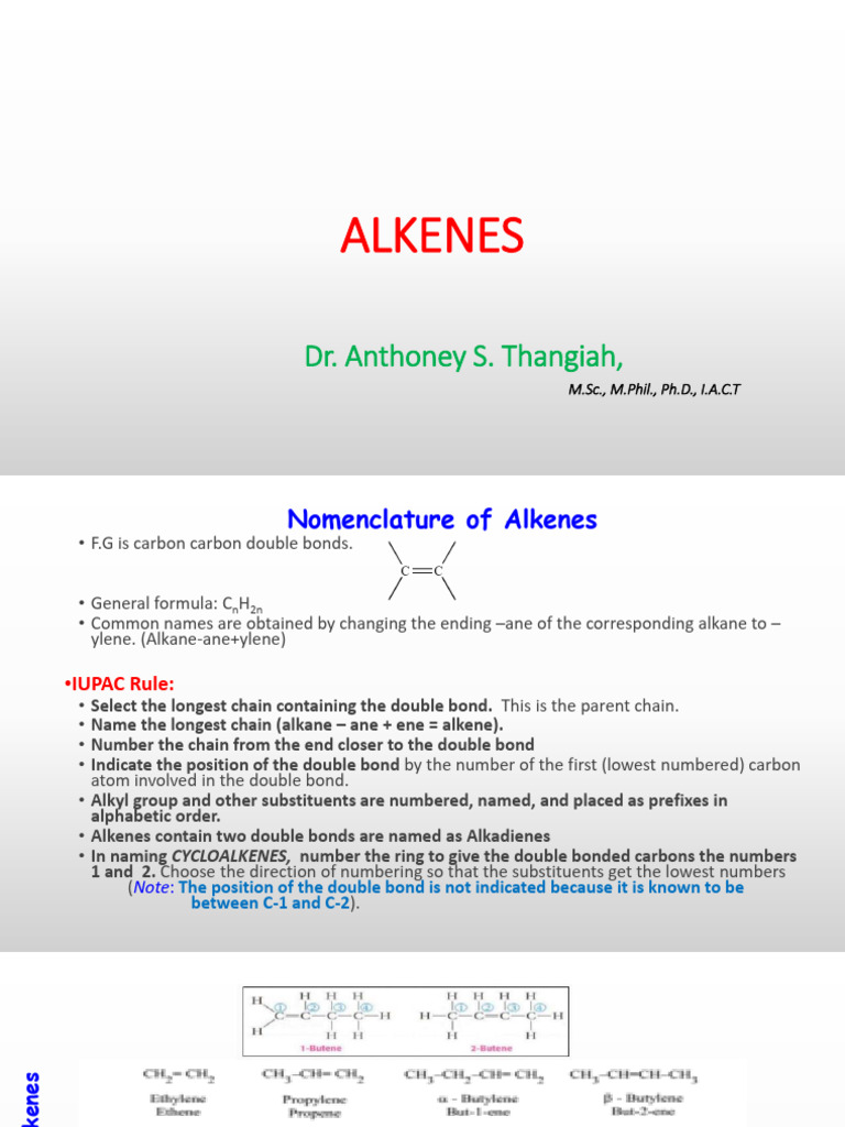 Alkenes, Alkadienes PDF | PDF | Alkene | Ethylene