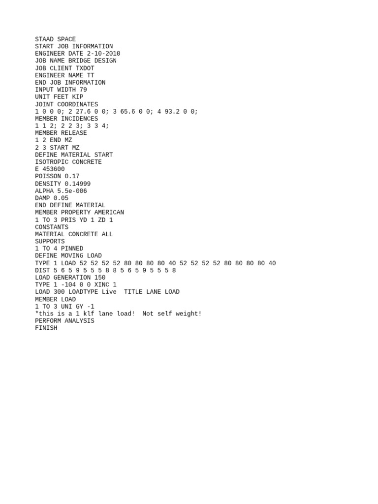 Arema moving load input pdf