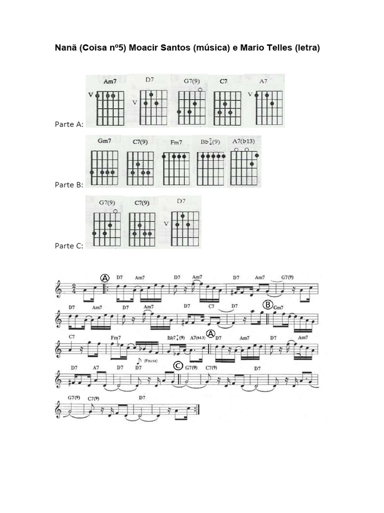 Nanã Partitura Com Acordes | PDF