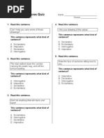 Kinds of Sentences Quiz