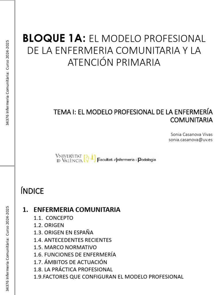 Tema 1. El modelo profesional de la enfermería comunitaria. | PDF ...