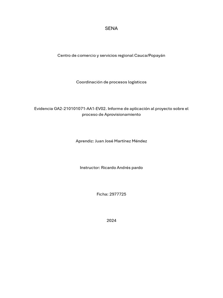 Proceso de Aprovisionamiento Eficiente | PDF | Obtención | Logística