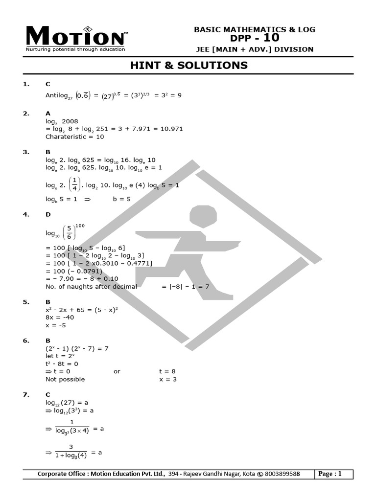 JEE Math Solutions Guide | PDF | Arithmetic