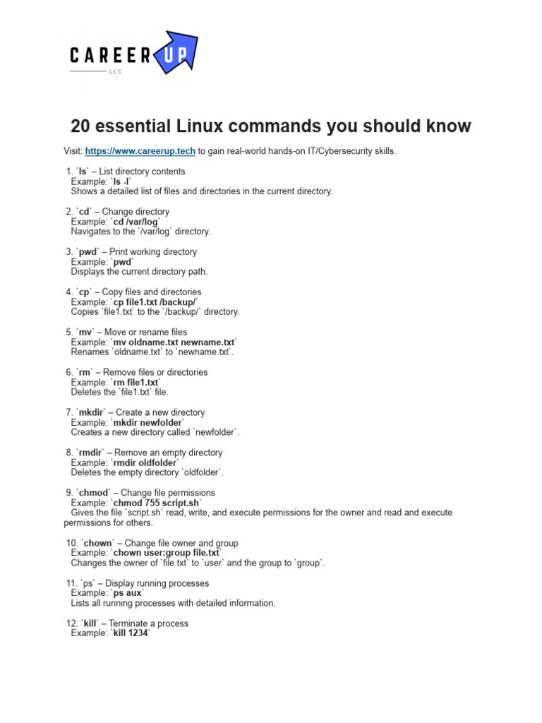20 linux commands 1727977623 pdf computer file directory computing 