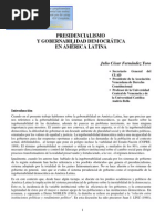 PRESIDENCIALISMO Y GOBERNABILIDAD