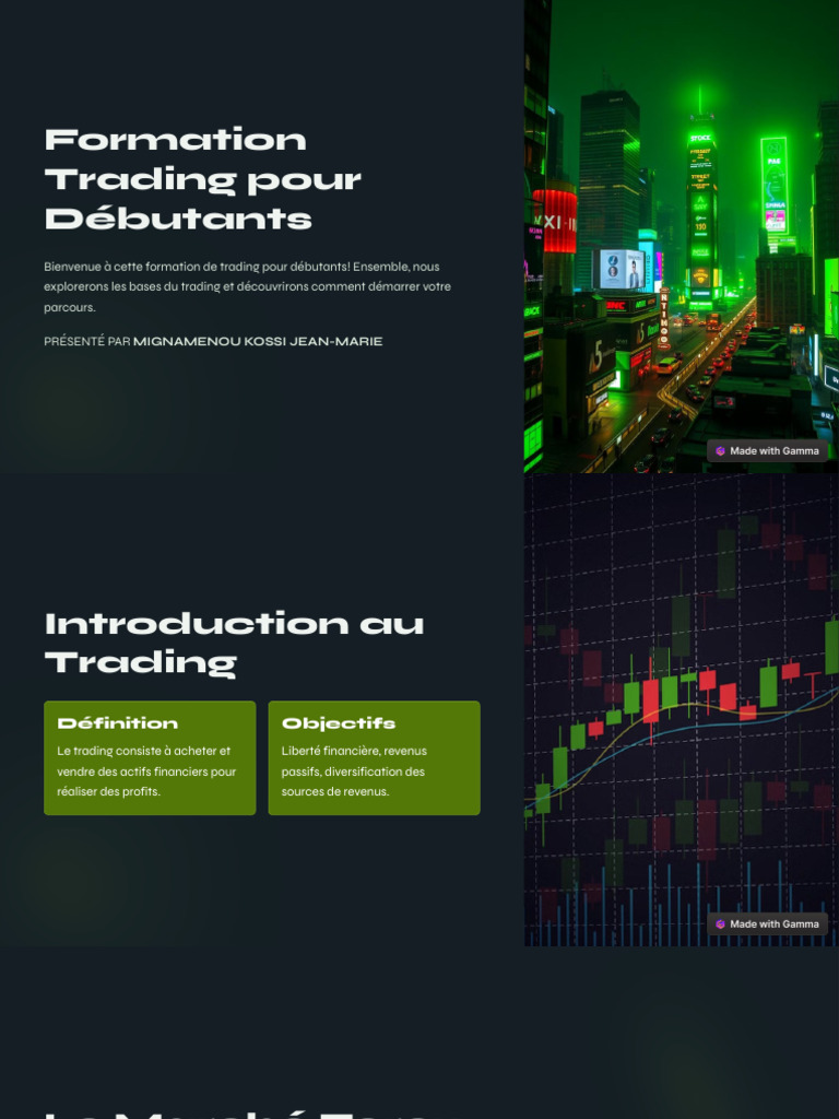 Formation Trading Débutants au Maroc | PDF | Opérateur de marché | Forex