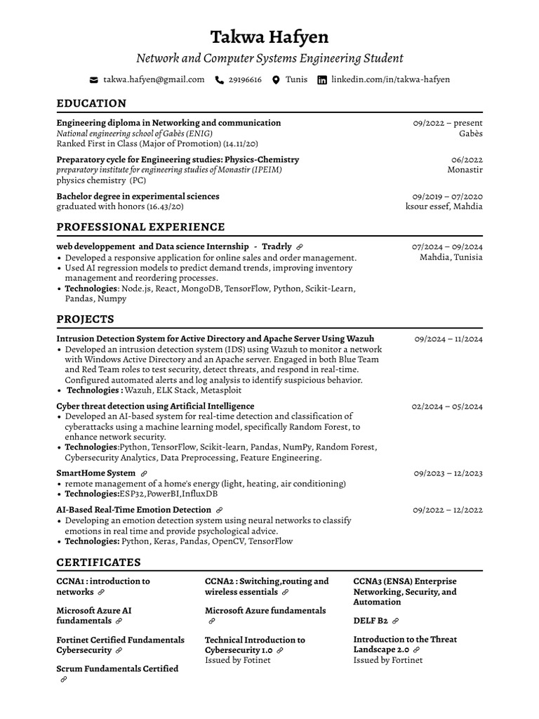 Network Engineering Student Profile | PDF | Computer Network | Computer ...