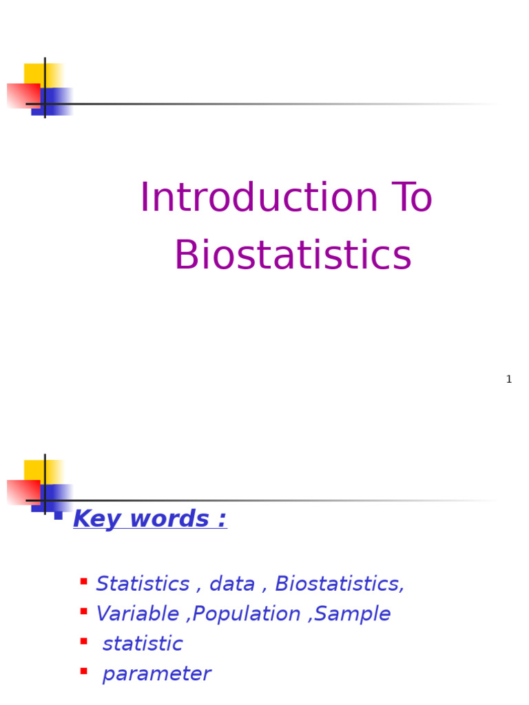 Lect 1 Introduction To Biostatistics | PDF | Statistics | Biostatistics