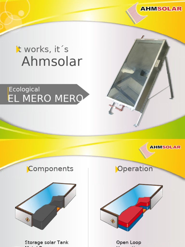 Presentación Ahmsolar | PDF | Water Heating | Energy Conversion