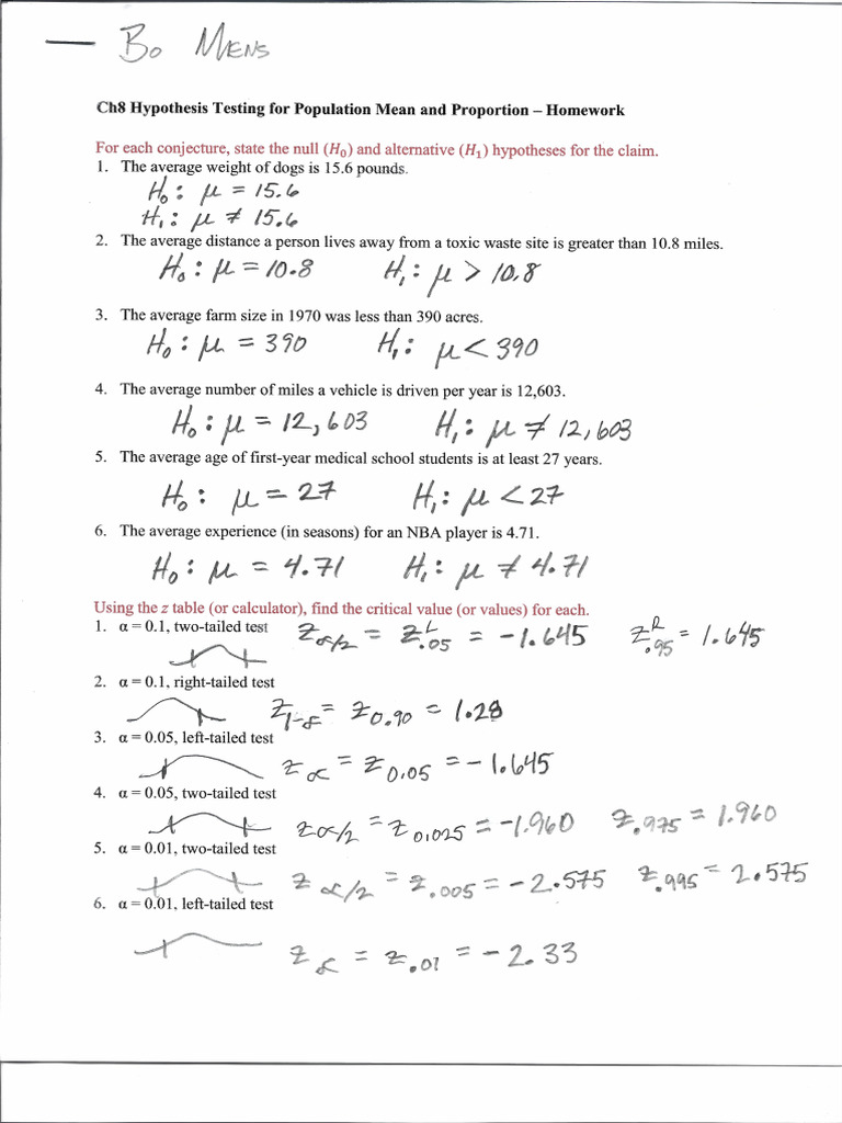 Chapter 8 Homework Part 1 | PDF
