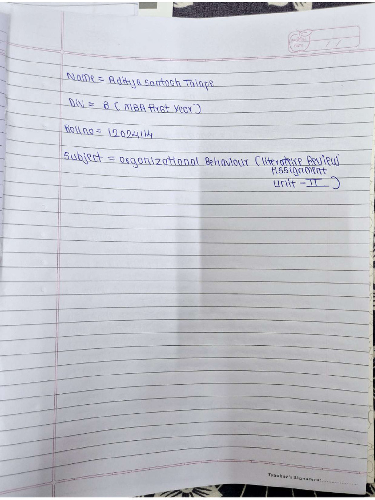 OB Assignmentliteraturereview Unit 2 | PDF