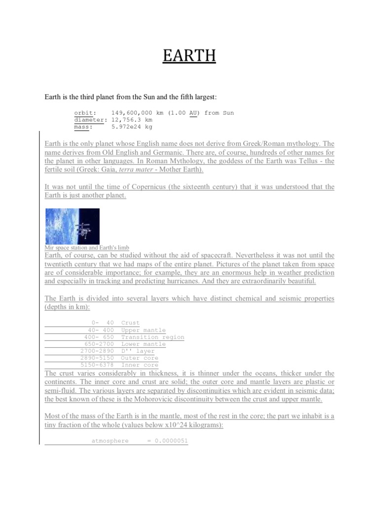 Earth | PDF | Plate Tectonics | Mantle (Geology)