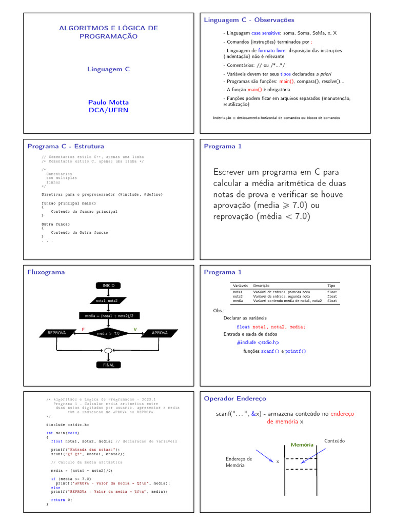 Algoritmos e Programação em C | PDF | Tipo de dados | Algoritmos