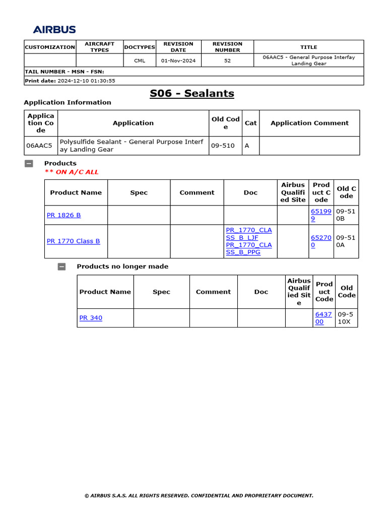 Interfay Sealant Specifications 06AAC5 | PDF | Airbus | Aviation