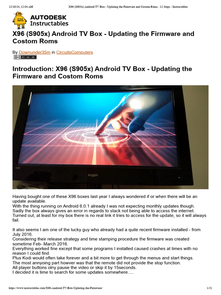 X96 S905X Firmware Update Guide | PDF | Booting | Android (Operating ...
