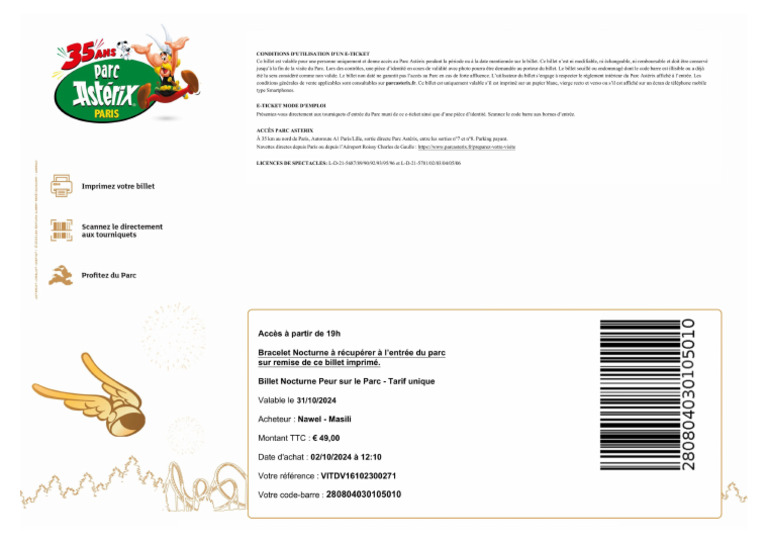 Code promo Parc Astérix valide tous billet, tout 2026