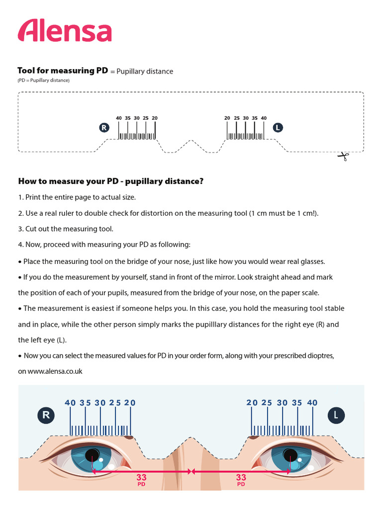 Pupil Distance Measurement Alensa Uk | PDF