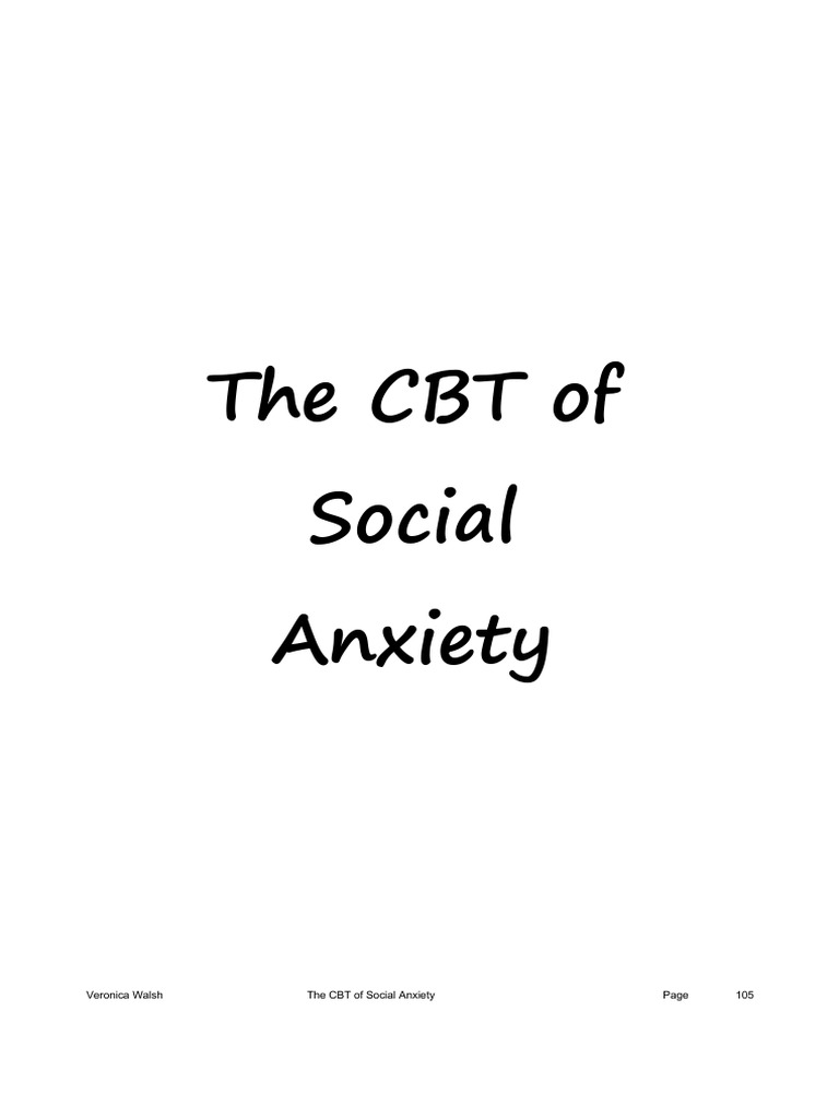 Understanding Social Anxiety CBT | PDF | Anxiety | Cognitive Behavioral ...
