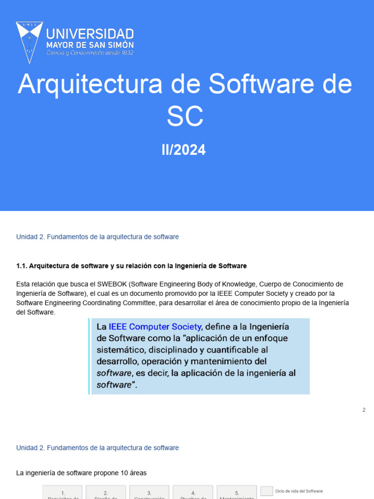 SC - Unidad 2 Arquitectura de Software de SC | PDF | Software ...