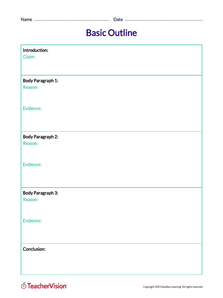 Teacher Vision Argumentative Writing Graphic Organizer Set | PDF ...
