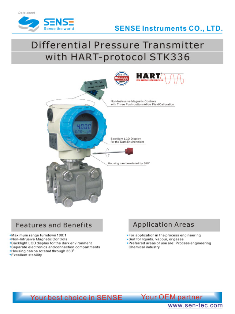 Differential Pressure Transmitter STK336 | PDF | Pressure Measurement ...