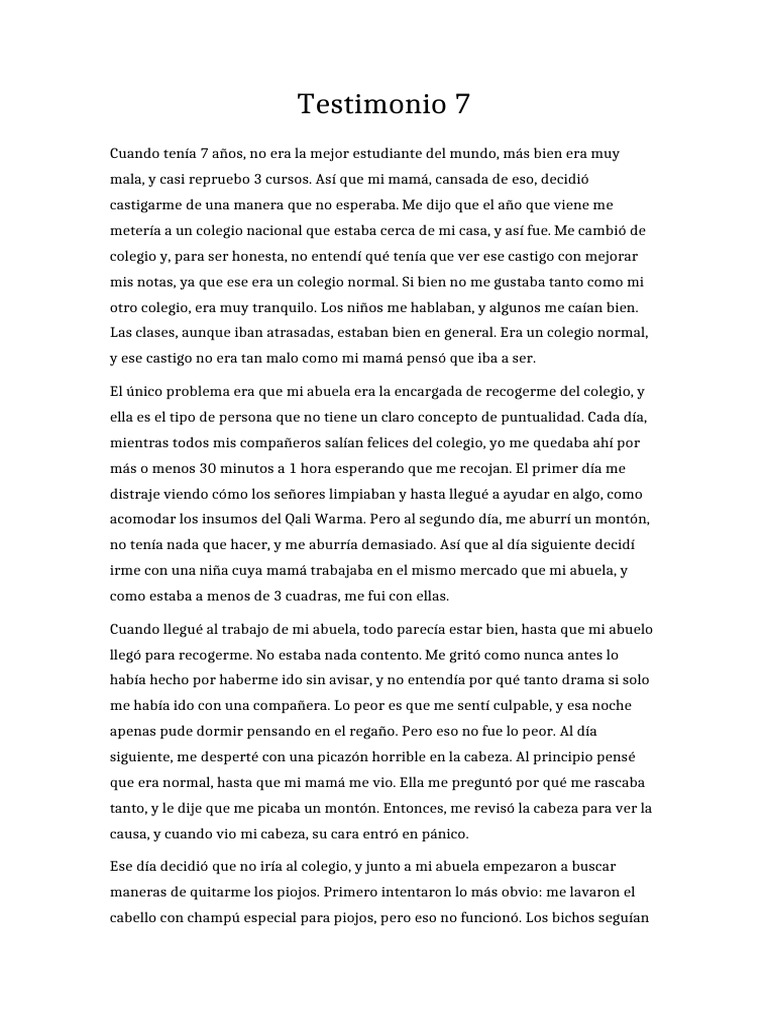Testimonios | PDF