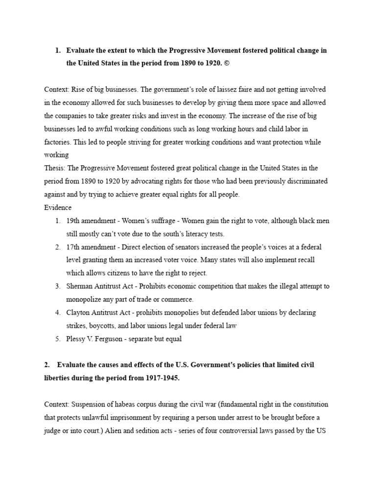 Progressive Amendments Apush Definition
