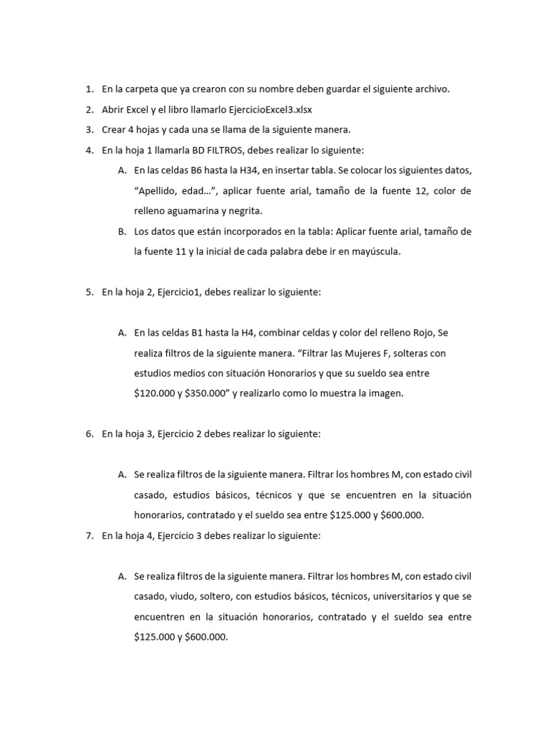 Ejercicio Excel 3 Pdf