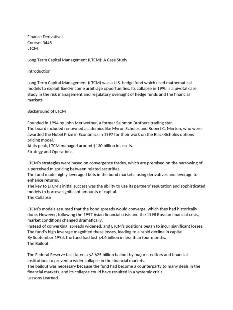 Ltcm pdf long term capital management investing