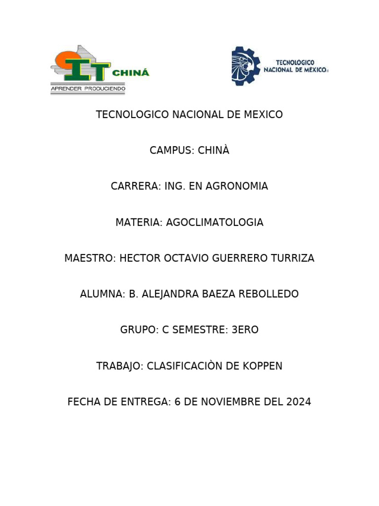 Clasificaciòn de Koppen 3ca Baeza | PDF | Campeche | Clima