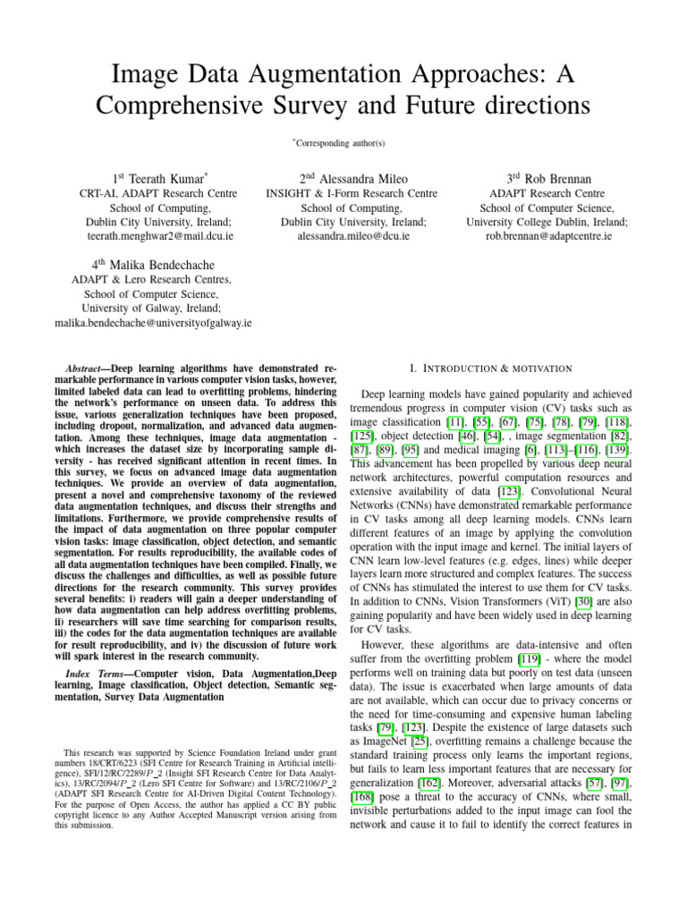 Image Data Augmentation Approaches: A Comprehensive Survey and Future ...