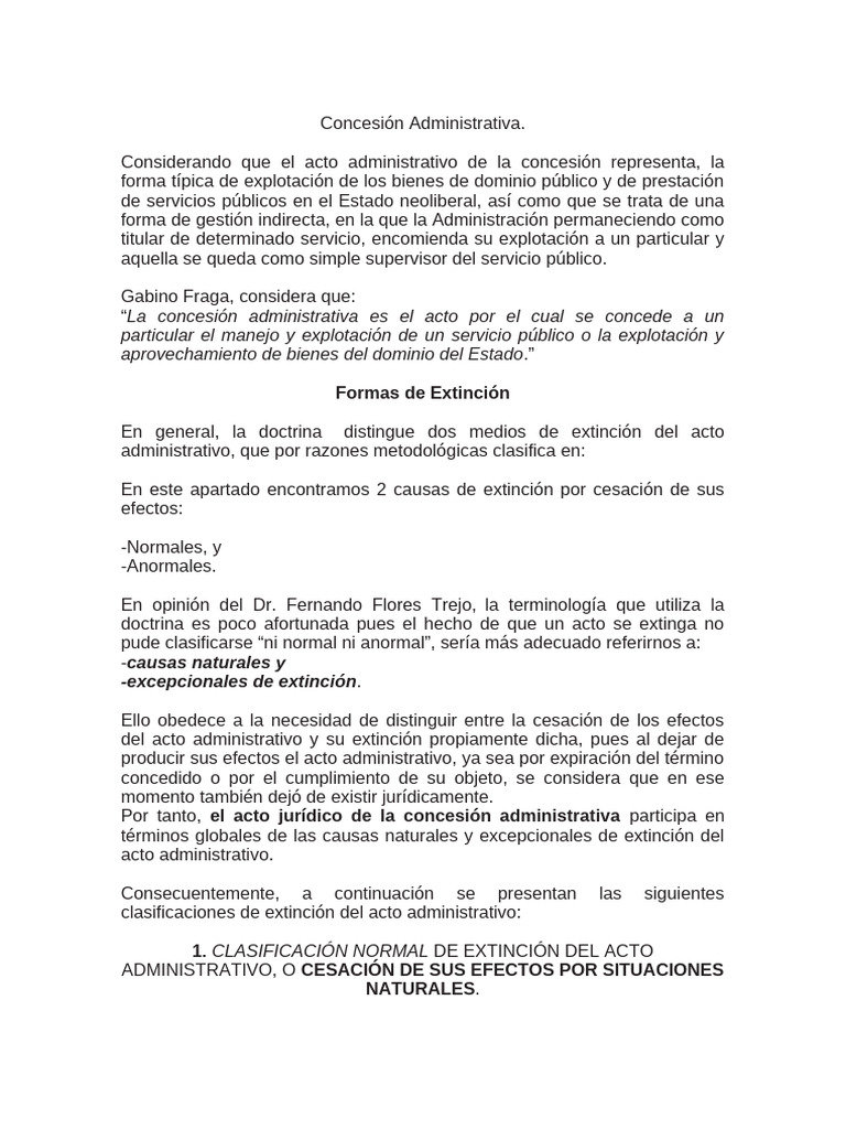 Extinción de Concesiones Administrativas | PDF | Concesión (contrato ...