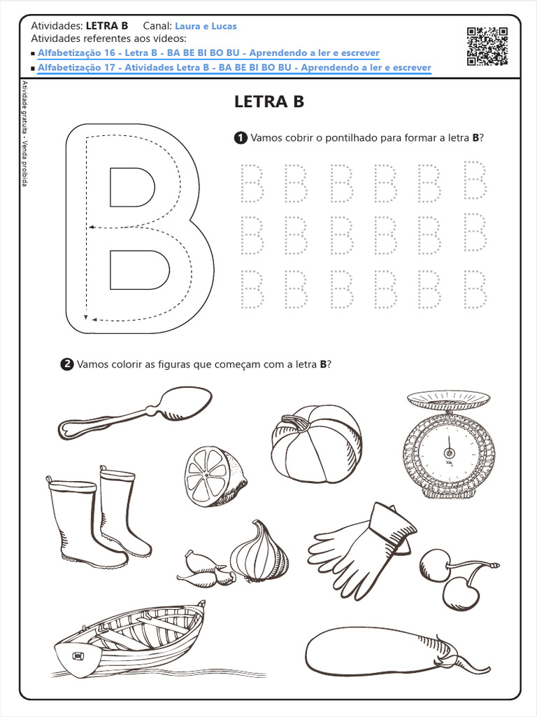 Letra B SerieAlfabetizacao Atividades | PDF | Alfabetização | Linguística