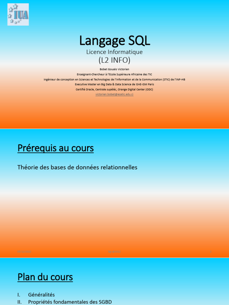 Introduction au Langage SQL | PDF | SQL | Programmation informatique
