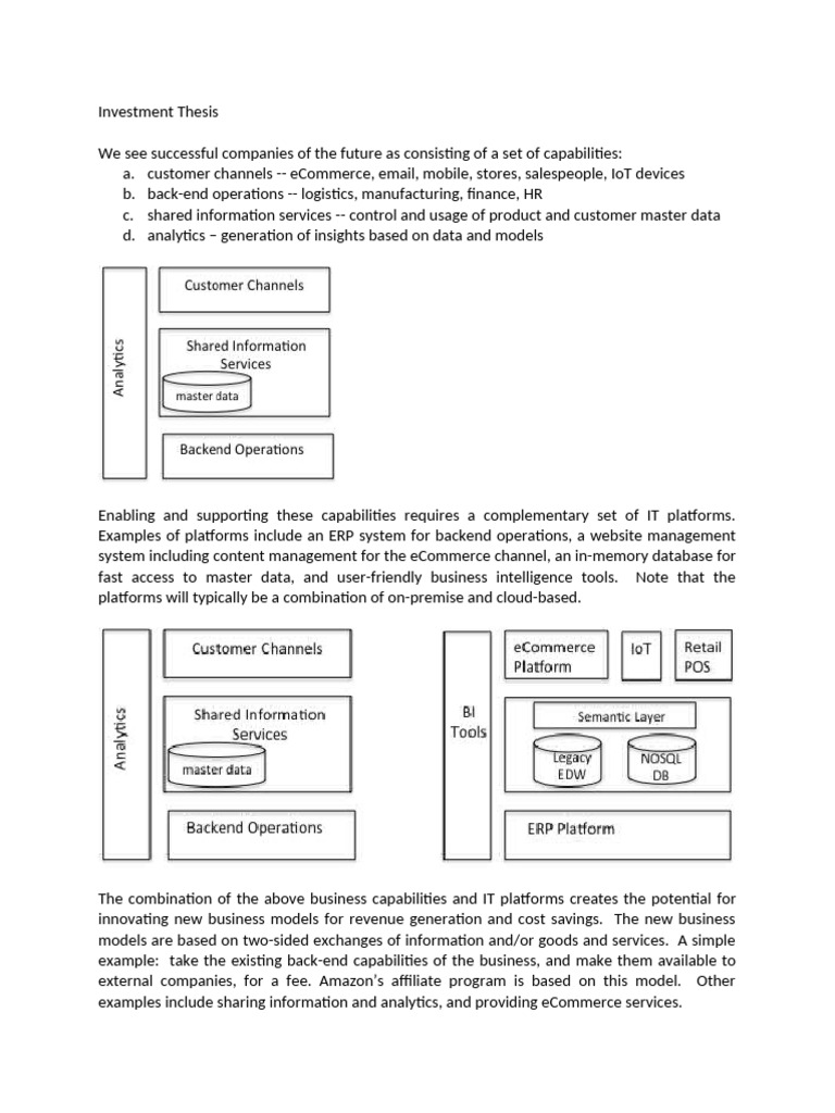 Investment Thesis, Platform Based Business Models | PDF | Analytics ...
