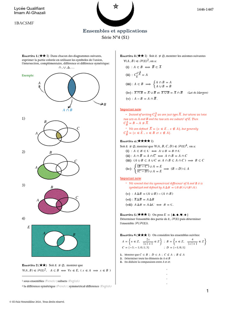 Ensembles et applications mathématiques | PDF | Inclusion ...