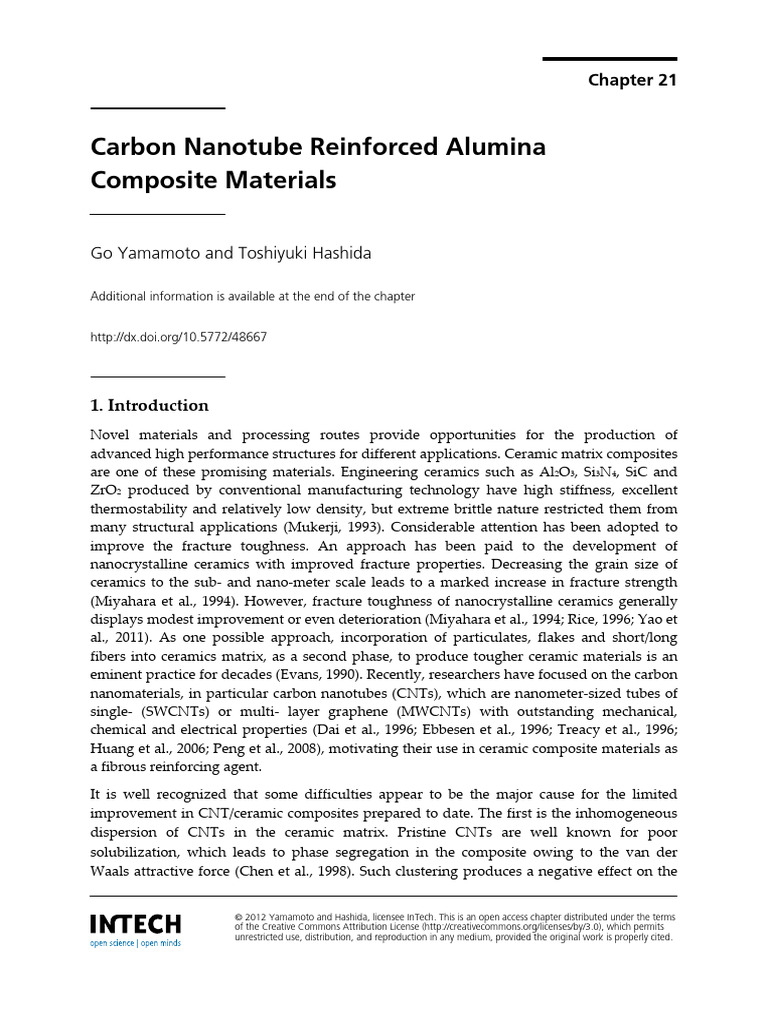 InTech-Carbon Nanotube Reinforced Alumina Composite Materials | PDF ...
