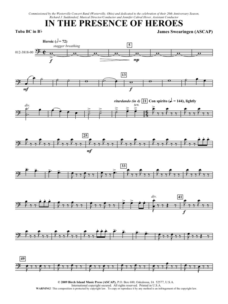 In the Presence of Heroes Score | PDF | Freedom Of Expression Law