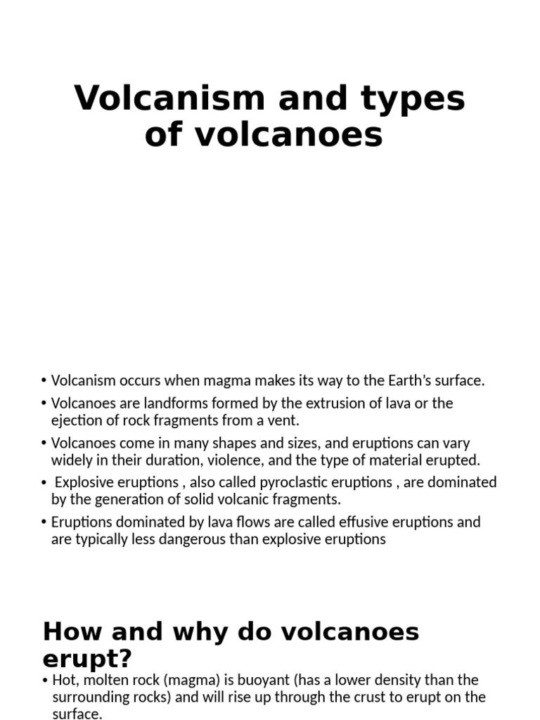 Types of Volcanoes and Eruption Dynamics | PDF | Lava | Volcano