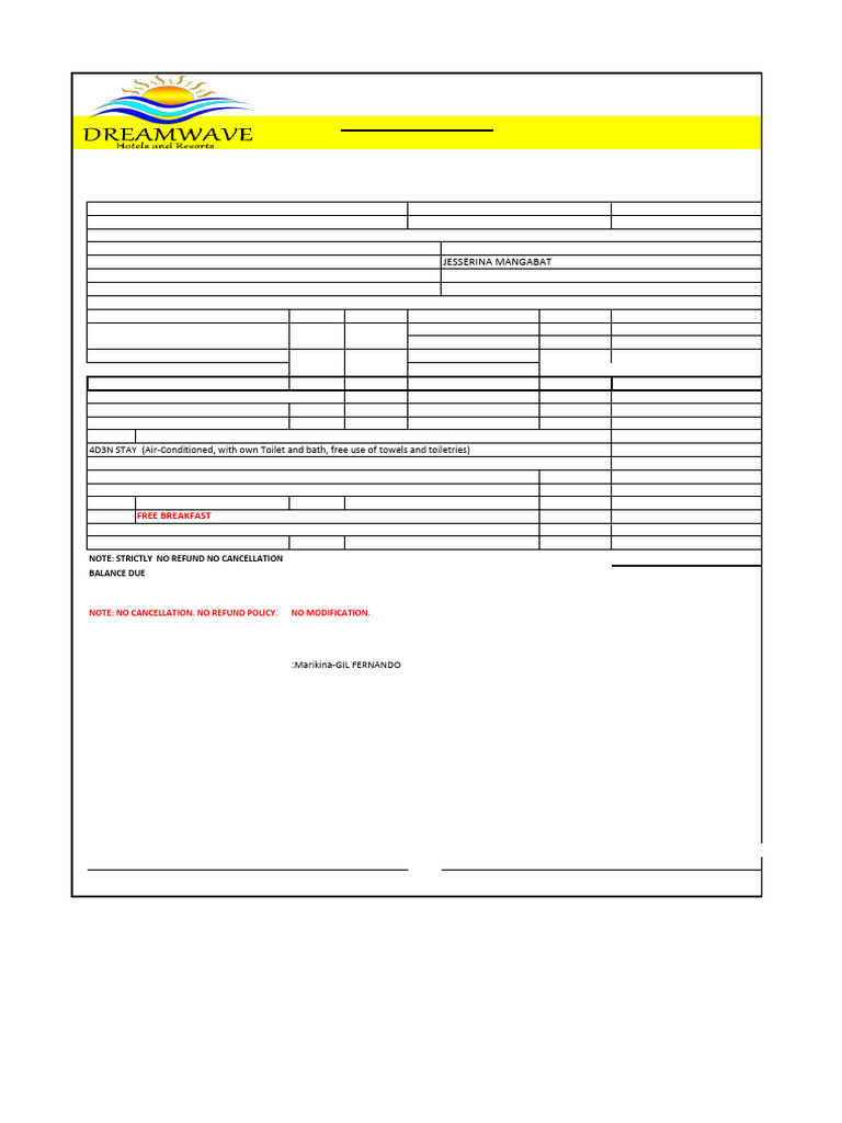 DWPG BOOKING QUOTATION MS JESSERINA MANGABAT 2024 (1) PDF Banking